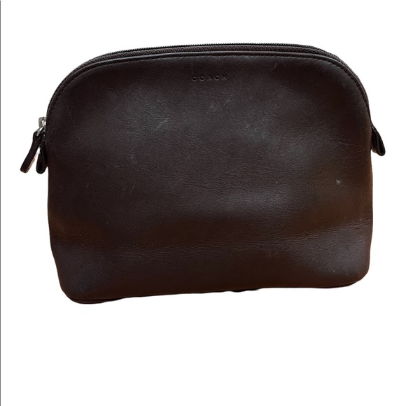 Coach Bags Vintage Coach Brown Leather Dome Cosmetic Bag Poshmark